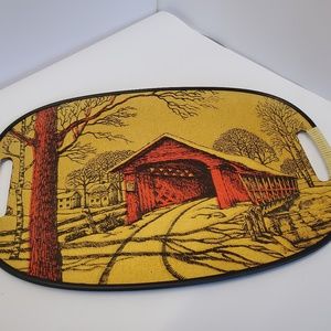 Accents - vintage Ensenco covered bridge tray w/ handles Accents - vintage Ensenco covered bridge tray w/ handles
